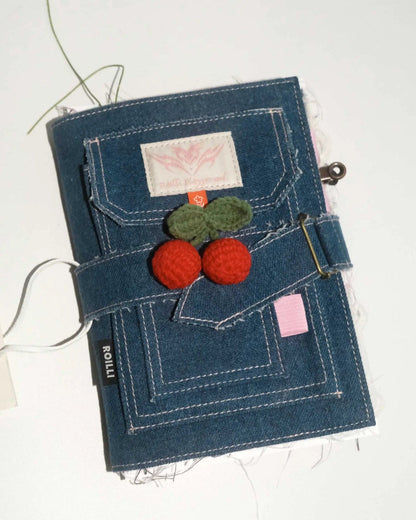 Handmade Denim Journal Cover for B5 Notebook.