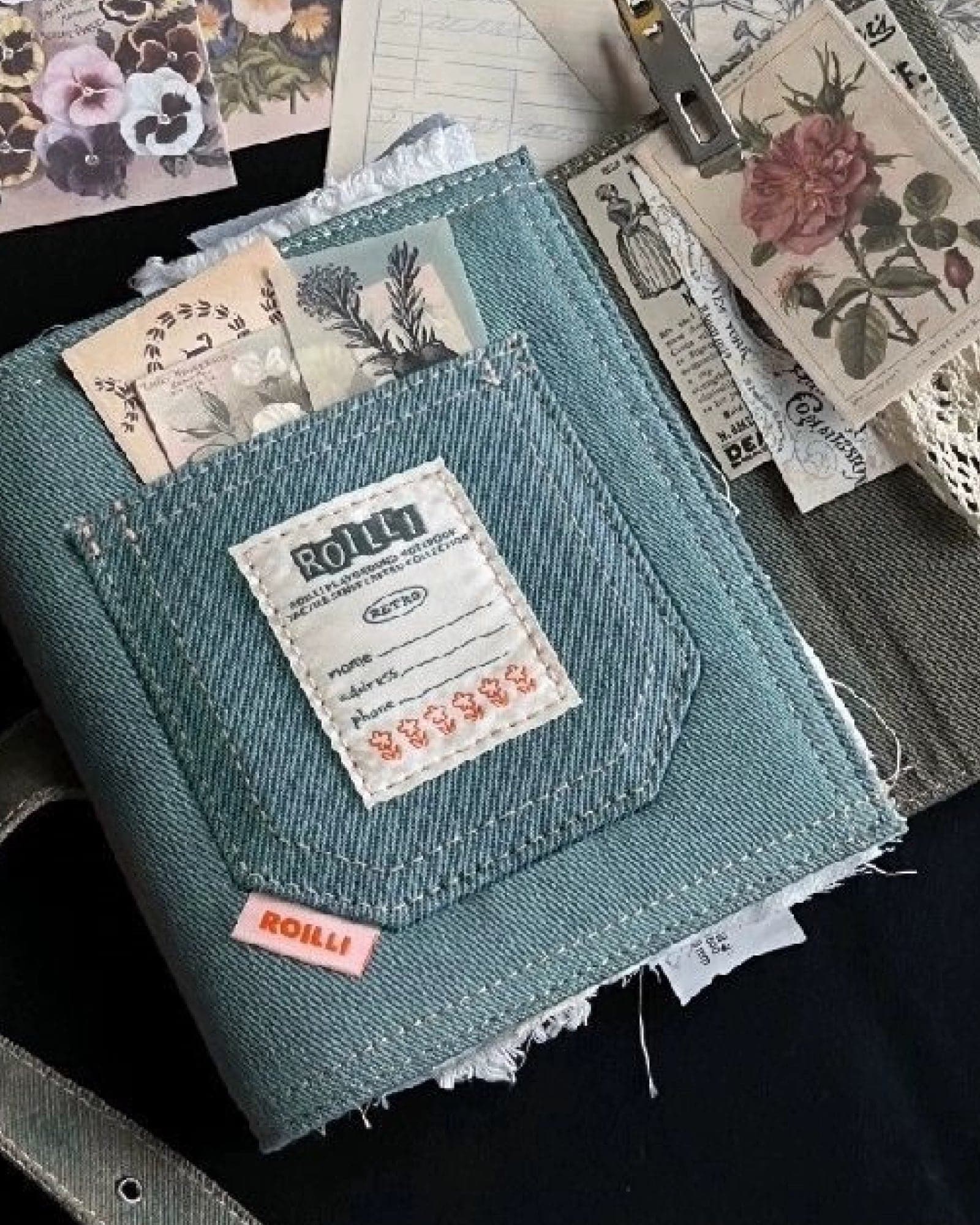 Handmade Vintage Denim A7 Binder Journal.