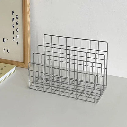 Minimalist Iron Desktop Storage Rack Organizer.