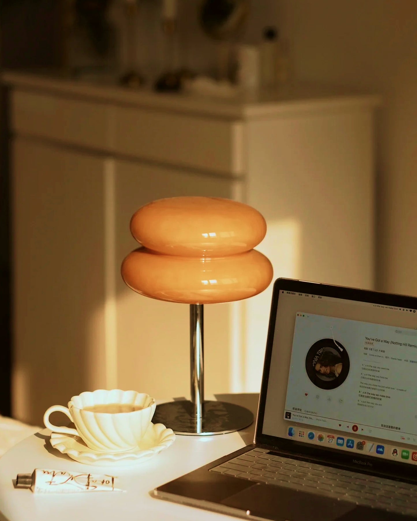 Retro-Mod Glass Table Lamp.